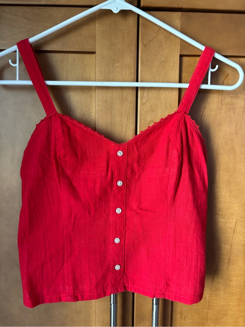 Abercrombie & Fitch red crop top